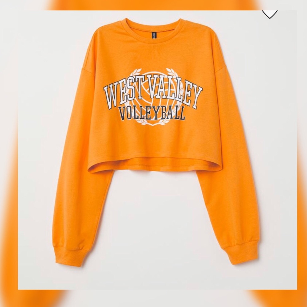 Orange/west valley long sleeve crop top💥